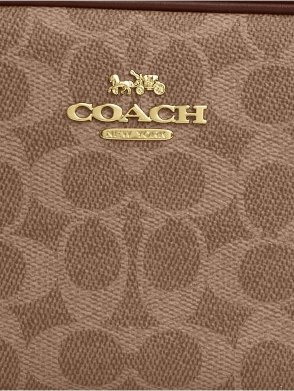 Coach Mini Jamie Camera Bag In Signature Canvas Gold/Tan/Brown Crossbody